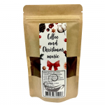 Božićna kava s natpisom "Coffee and Christmas music"