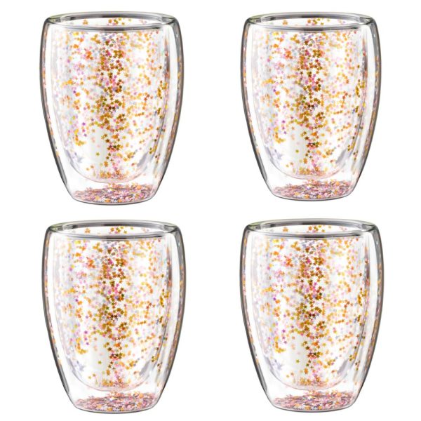 čaša s duplim dnom Glitter, 4x 300ml (1)