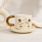 Espresso šalica Cici, Tiny Flower - 24k zlato&ručni rad